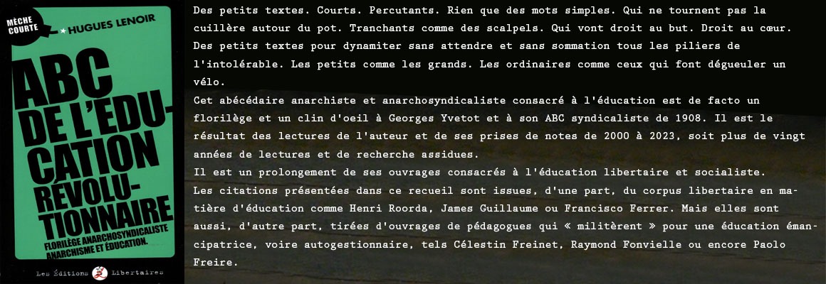 ABC L'éducation Révolutionnaire. Hugues Lenoir.